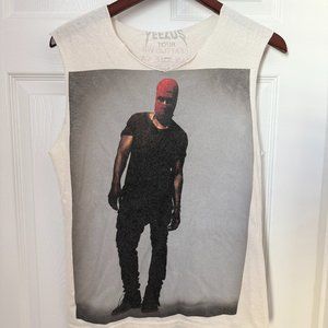 Distressed Kanye West Yeezus Tour 2013 Ski Mask Concert Tour T Shirt Size Small